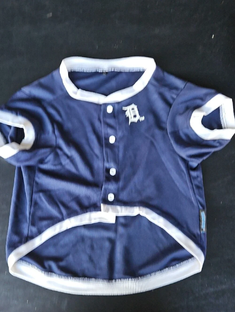 Official-Style Navy Tigers Dog Baseball Jersey with Number 01